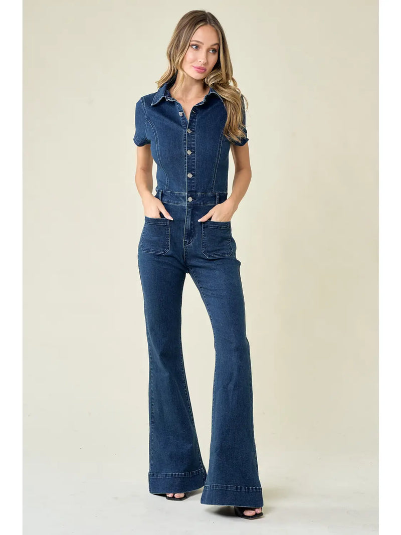 Buy Baby Girls Little Kids Suspender Overall Flared Denim Jeans Jumpsuit  Bell Elastic Blue Pants Online at desertcartINDIA